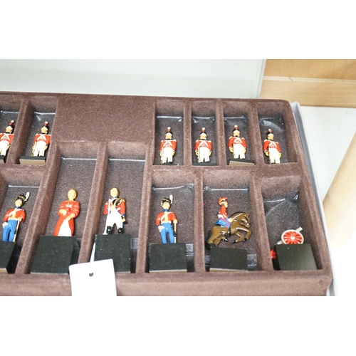 1259 - Battle of Waterloo 1815 painted white metal chess pieces by SAC Ltd and various Britains lead soldie... 