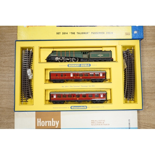 1260 - Two boxed Hornby Dublo 2-rail train sets; Set 2014 The Tallisman Passenger train set and Set 2033 ... 