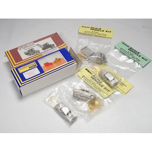 1269 - Forty 4mm, OO Gauge model railway unconstructed and packeted white metal kits, by Springside Models ... 