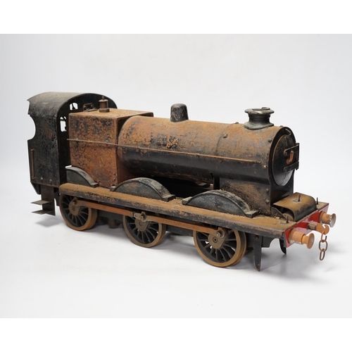 1256 - A paraffin/meths fired 2.5 inch live steam BR class 4F 0-6-0 tender locomotive, single inside cylind... 