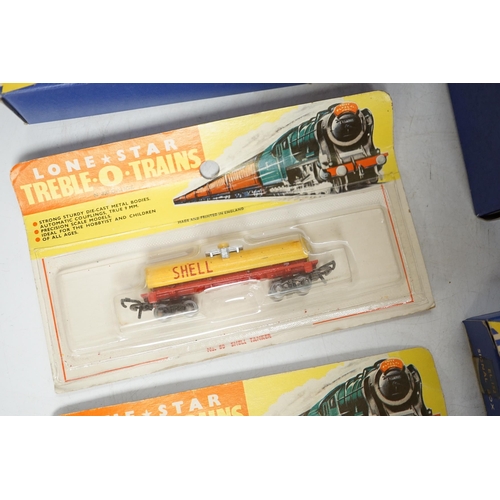 1273 - Sixty-two boxed items of Lone Star 000 gauge model railway including; a tunnel, Brake End Coaches, b... 