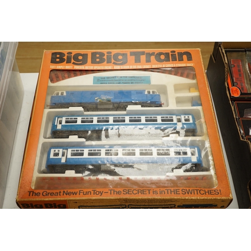 1275 - Three Tri-ang The Big Big Train 0 gauge train sets, all with a Blue Flyer diesel locomotive and ro... 