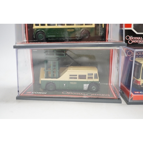 1277 - Thirty boxed 1:76 scale buses and coaches by Corgi OOC, Creative Master and Britbus, operators inclu... 