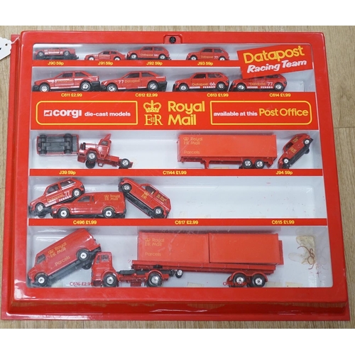 1301 - Sixty-six 1980's Corgi Toys Royal Mail vehicles, all boxed or packeted, together with an original p... 