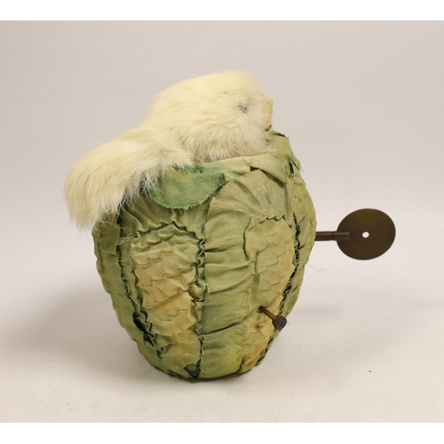 1307 - A Roule de Camp rabbit automaton in lettuce, 19cm high