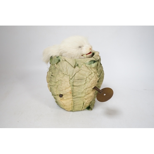 1307 - A Roule de Camp rabbit automaton in lettuce, 19cm high