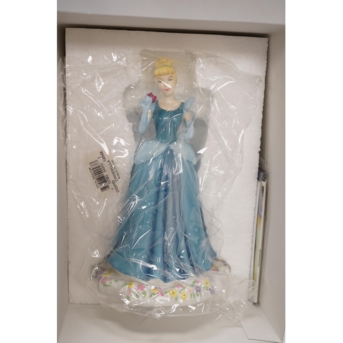 1308 - Six boxed Royal Doulton Disney Princess figures; Cinderella, Snow White, Belle, Sleeping Beauty, Jas... 