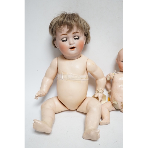 1314 - A Schutzmeister & Quendt bisque character doll, German, circa 1920 impressed 201, entwined SQ 6, wit... 