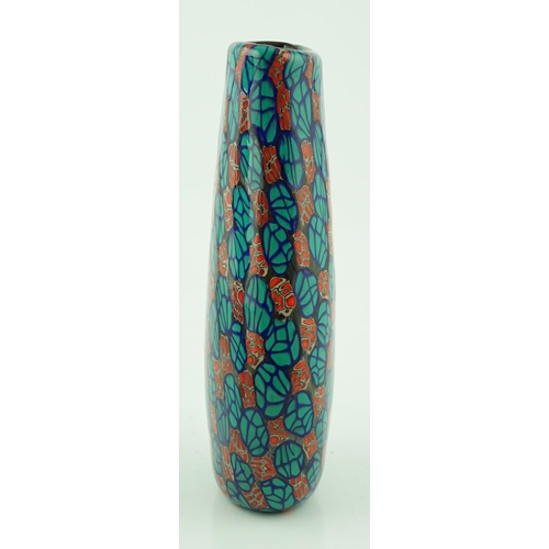 1354 - ** ** Vittorio Ferro (1932-2012) A Murano glass Murrine vase, the flattened oval baluster body, with... 