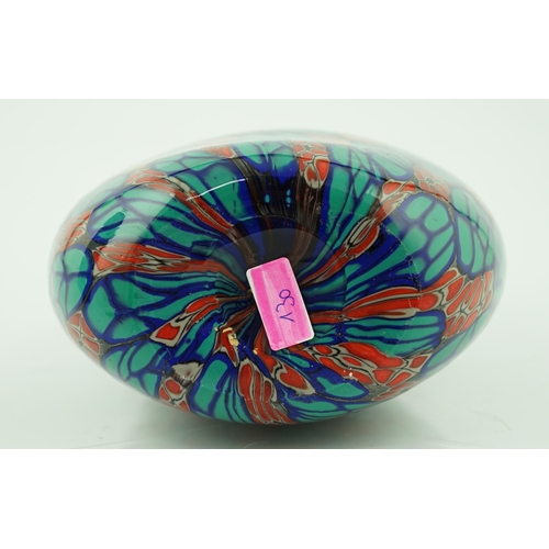 1354 - ** ** Vittorio Ferro (1932-2012) A Murano glass Murrine vase, the flattened oval baluster body, with... 