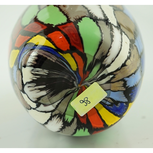 1358 - ** ** Vittorio Ferro (1932-2012) A Murano glass Murrine vase, with a multicoloured spiral design, un... 