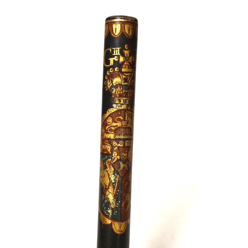 1368 - A George III style painted tipstaff, 31cm