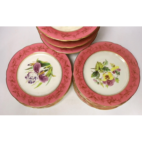 1372 - A Victorian Staffordshire bone china part dessert service