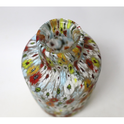 1373 - ** ** Vittorio Ferro (1932-2012) A Murano glass Murrine vase, with polychrome flower head decoration... 