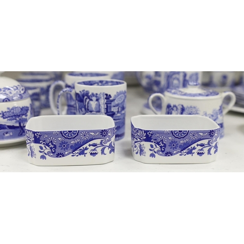 1394 - A Spode Italian part breakfast set to include jam and honey pots and covers mugs dishes etc