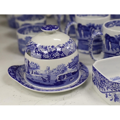 1394 - A Spode Italian part breakfast set to include jam and honey pots and covers mugs dishes etc