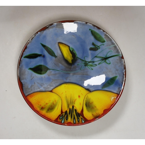 1399 - Three Poole Pottery Delphis wall plates, 25cm