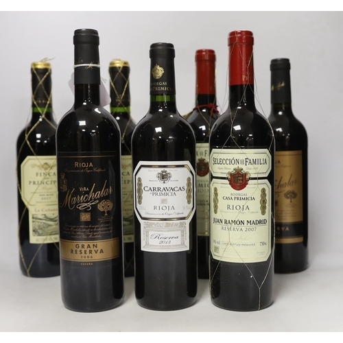 1403 - 12 various bottles of Rioja: one bottle of 2004 Bodegas Primacia Rioja and five bottles of Bodegas P... 