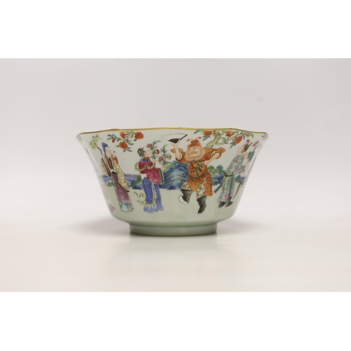 1405 - A Chinese famille rose bowl, Daoguang seal mark and of the period (1821-50), painted with famous his... 