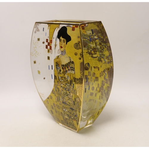 1451 - A Goebel glass vase, after Gustav Klimt, 26cm