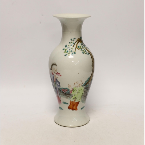 1459 - A Chinese famille rose baluster jar, 23cm high