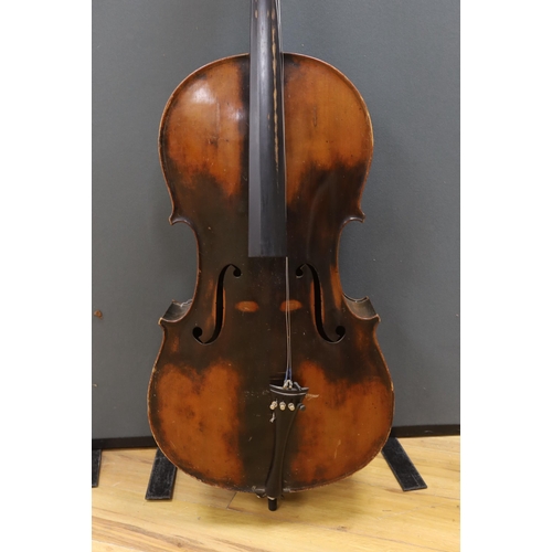 1475 - A full size cello labelled Adolf Stowaller, cased, 132cm high