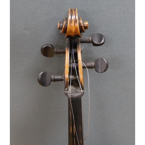 1475 - A full size cello labelled Adolf Stowaller, cased, 132cm high