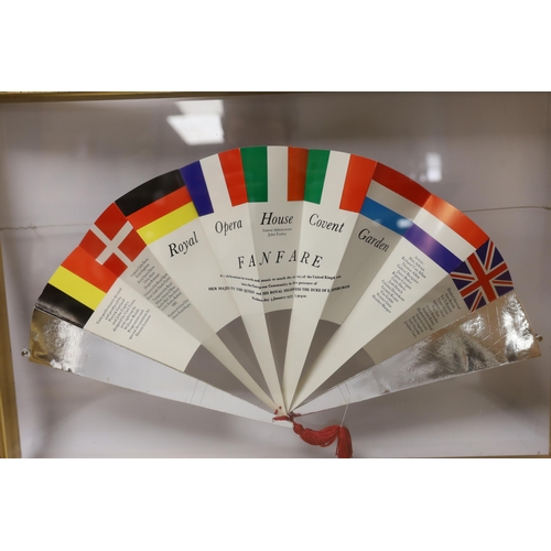 1500 - A Royal Opera House, Covent Garden cased programme in the form of a fan, Fanfare 3 January 1973, f... 