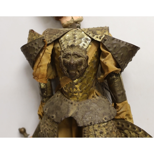 1501 - A 19th century Sicilian marionette knight puppet, 44cms, with book - Vaudoyer, Jean-Louis - La Sicil... 