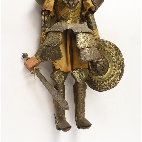 1501 - A 19th century Sicilian marionette knight puppet, 44cms, with book - Vaudoyer, Jean-Louis - La Sicil... 