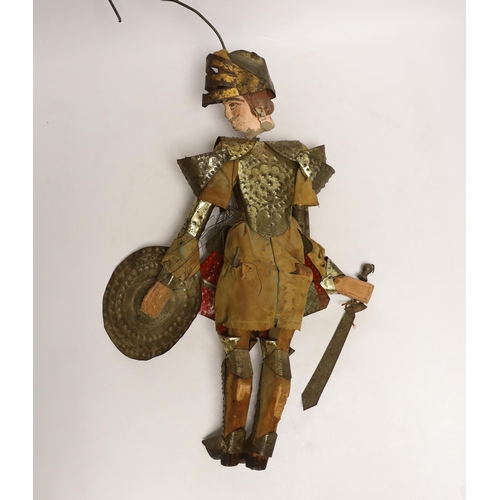 1501 - A 19th century Sicilian marionette knight puppet, 44cms, with book - Vaudoyer, Jean-Louis - La Sicil... 