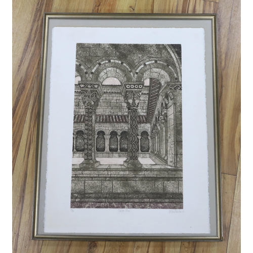 1748 - Valerie Thornton (19311991), etching and colour aquatint, 'Cloisters', signed in pencil, limited ed... 