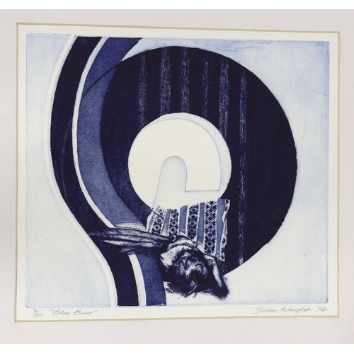 1753 - John Wright RE, ARCA (1927-2001) four colour prints, including Blue Series and Turn Left, each l... 