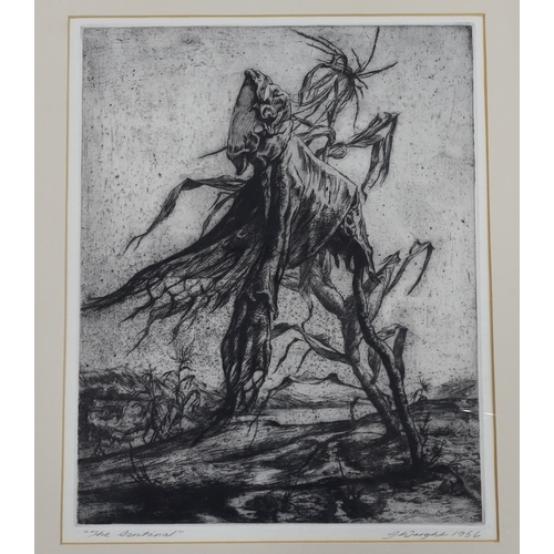 1754 - John Wright RE, ARCA (1927-2001) five prints, including The Sentinel, The Protected One and Hea... 