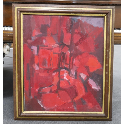 1756 - Oil on canvas, Abstract composition, unsigned, inscribed verso, 74 x 61cm