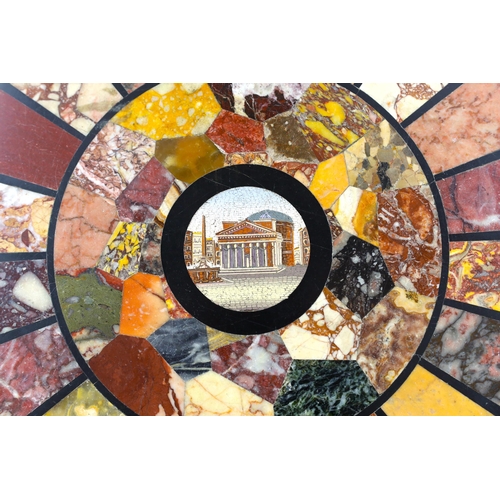 14 - Orlandi Aristide, Via Sistina, a 19th century Italian micro-mosaic and specimen marble circular plaq... 