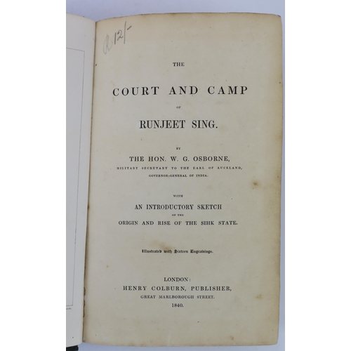 20 - ° ° Osborne, William Godolphin, Lord - The Court and Camp of Runjeet Sing. With an introductory sket... 