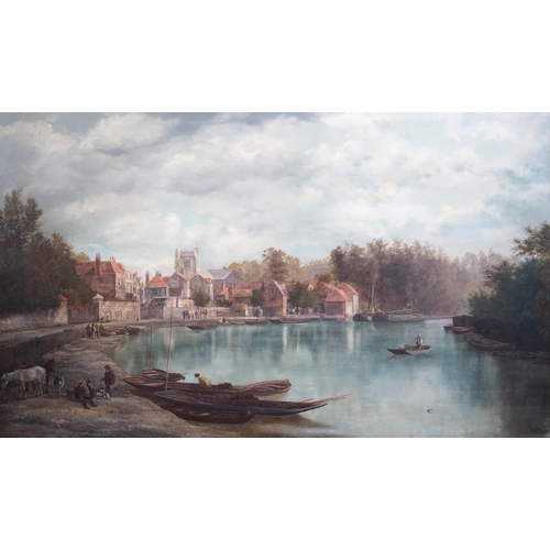 222 - William Howard (British, 1800-1850) Twickenham viewed from the riveroil on canvassigned75 x 125cm... 