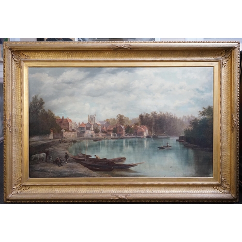 222 - William Howard (British, 1800-1850) Twickenham viewed from the riveroil on canvassigned75 x 125cm... 