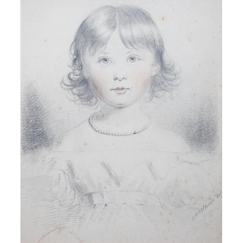 224 - * * John Robert Wildman (fl.1823-1839) Family portraits of young girlspencil and sanguine chalk on p... 