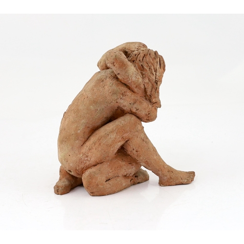 26 - ** ** Karin Jonzen RBA ARBS (1914-1998), a terracotta group, 'Couple embracing', 20cm high