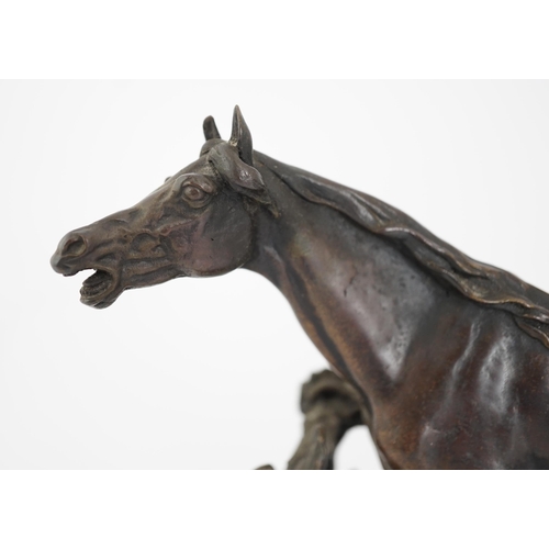 35 - Pierre-Jules Mêne (French, 1810-1871), a 19th century French bronze model 'Cheval à la Barrière No.1... 