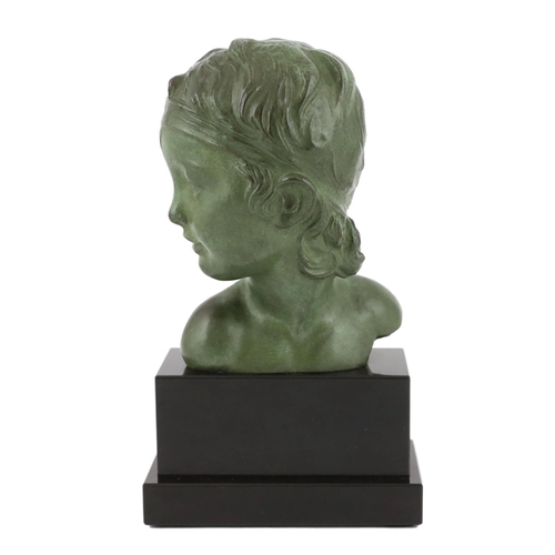 43 - Alexandre Kéléty (Hungarian, 1918-1940), a bronze head of a classical youth, signed in the bronze, f... 