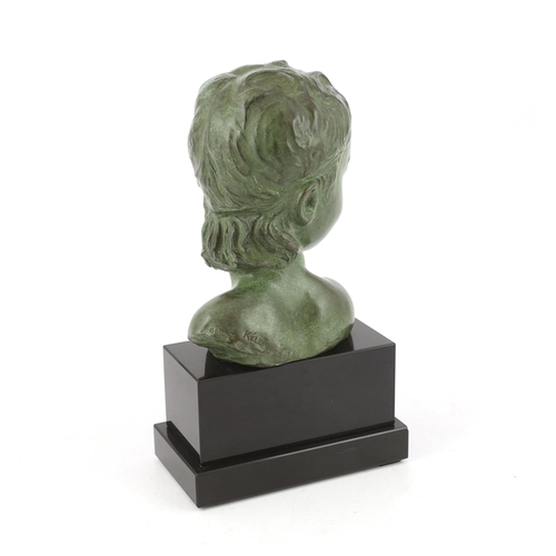 43 - Alexandre Kéléty (Hungarian, 1918-1940), a bronze head of a classical youth, signed in the bronze, f... 