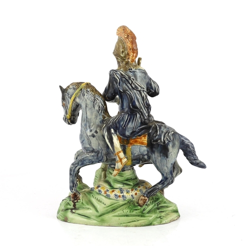 69 - A Ralph Wood group of St. George & The Dragon, c.1795, the figure of St George riding a horse while ... 