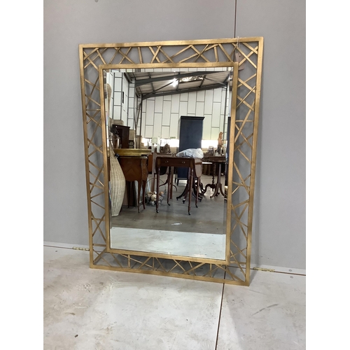 2004 - A Contemporary gilt metal framed mirror, width 86cm, height 117cm