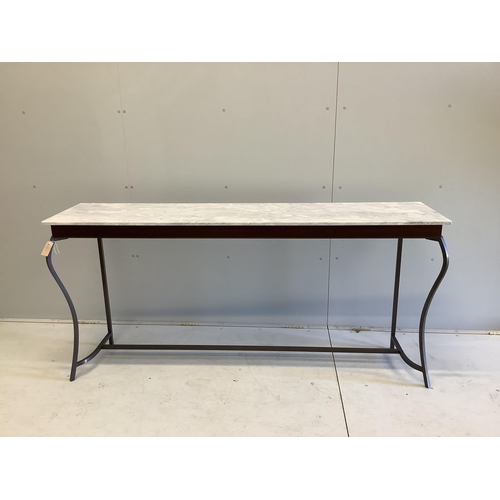 2024 - A Tondelli style console table by Thomas James Furniture with Livra UK Ltd White Thames gloss stone ... 