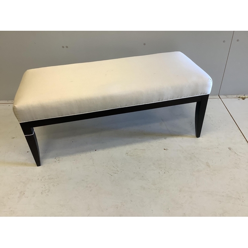 2025 - A rectangular cushion topped stool, width 106cm, depth 46cm, height 44cm
