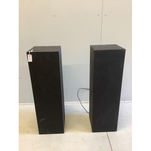 2037 - A pair of Artplinths square matt black pedestals, 30cm, height 101cm