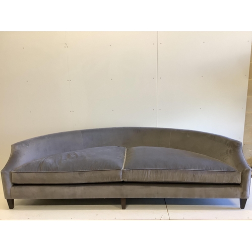 2040 - A Fox Linton demi lune sofa with ski arms upholstered in Stark Fabric Luciano Grigio Topo, width 252... 